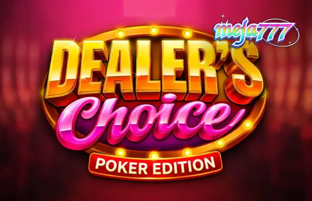 Tampilan visual meja poker hijau dalam slot Dealer’s Choice: Poker Edition
